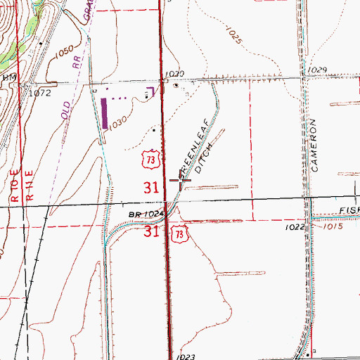 Topographic Map of Greenleaf Ditch, NE