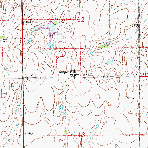 Topographic Map of Hedge Hill School, NE