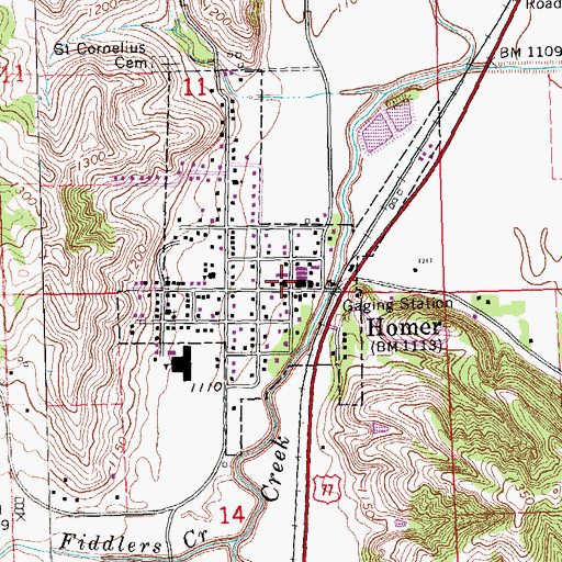 Topographic Map of Homer, NE