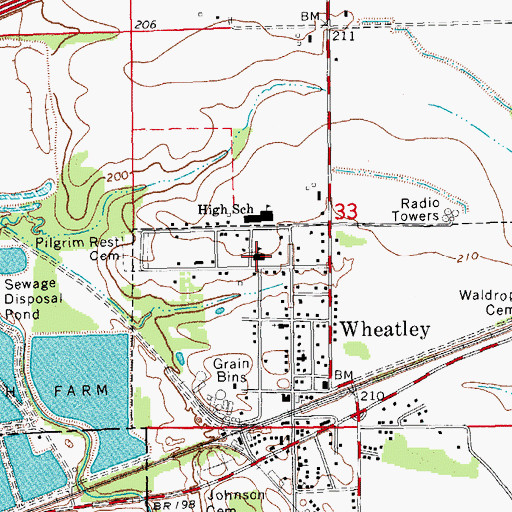 Topographic Map of Wheatley Elementary School, AR