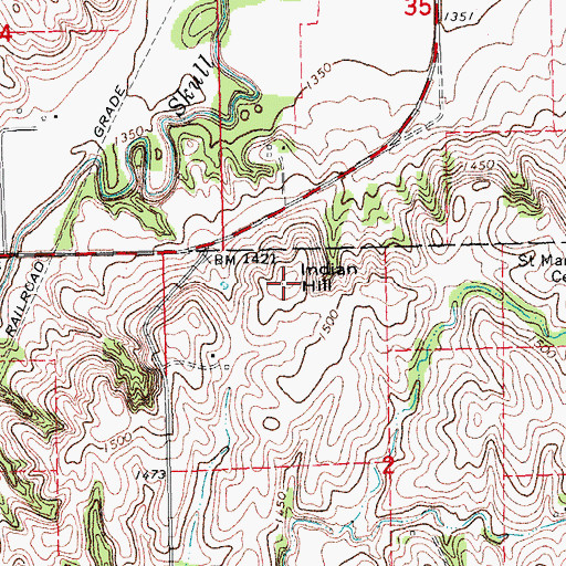Topographic Map of Indian Hill, NE