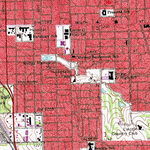 Topographic Map of Irvingdale Park, NE