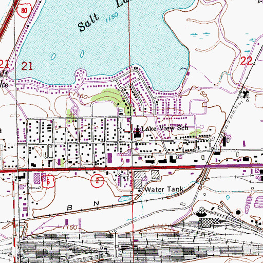 Topographic Map of Lakeview Elementary School, NE