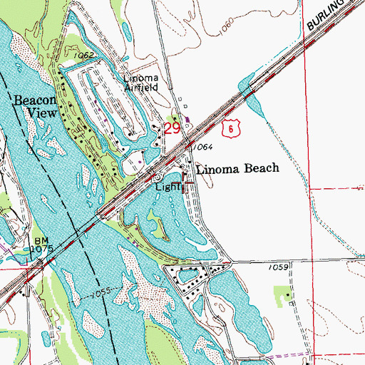 Topographic Map of Linoma Beach, NE