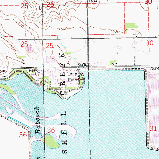 Topographic Map of Loup Park, NE