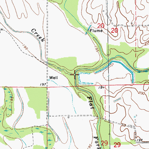 Topographic Map of Coon Tail Creek, AR