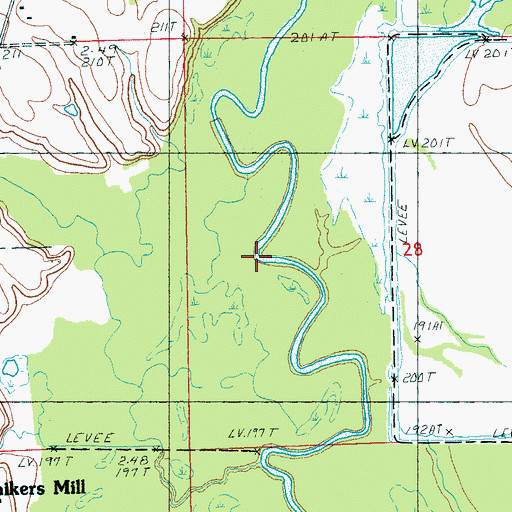 Topographic Map of Cypress Creek, AR