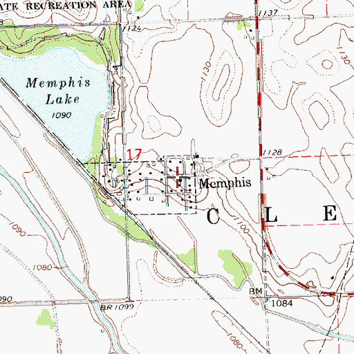 Topographic Map of Memphis, NE