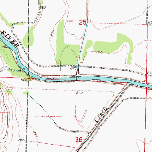 Topographic Map of Mooney Creek, NE