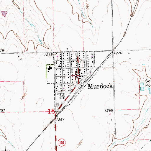 Topographic Map of Murdock, NE