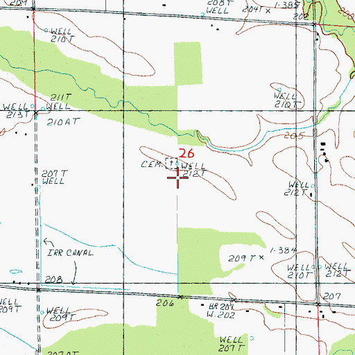 Topographic Map of Gaston Cemetery, AR