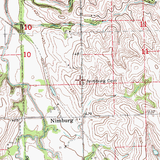 Topographic Map of Nimburg Cemetery, NE