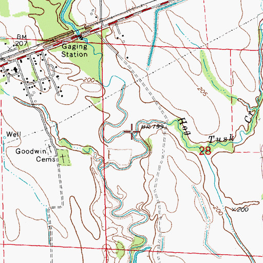 Topographic Map of Hog Tusk Creek, AR