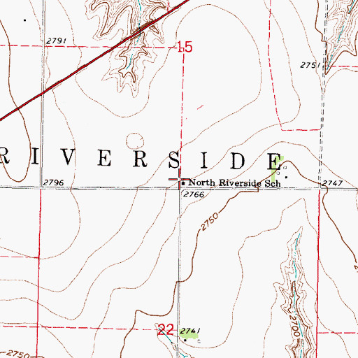 Topographic Map of North Riverside School, NE