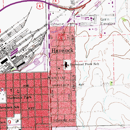 Topographic Map of Norwood Park Elementary School, NE