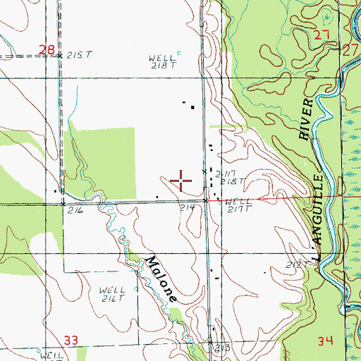 Topographic Map of Johnson Chapel, AR