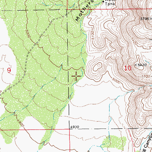 Topographic Map of Mothers Canyon, AZ