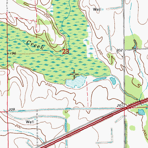 Topographic Map of Long Branch, AR