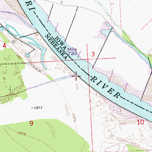 Topographic Map of Pigeon Creek, NE