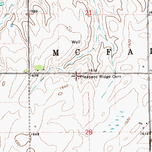 Topographic Map of Pleasant Ridge Cemetery, NE