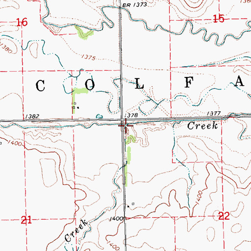 Topographic Map of Pond Creek, NE