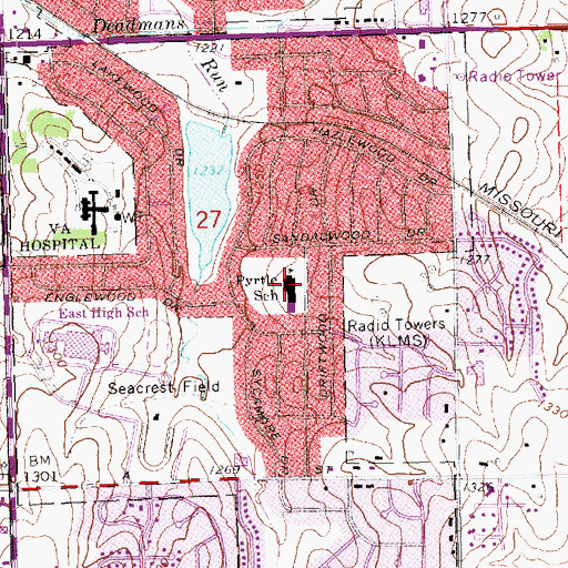 Topographic Map of Pyrtle Elementary School, NE