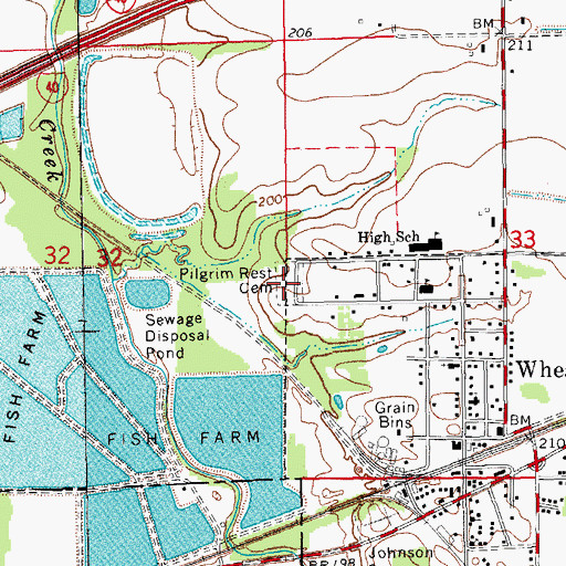Topographic Map of Pilgrim Rest Cemetery, AR