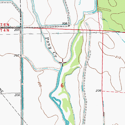 Topographic Map of Pony Creek, AR
