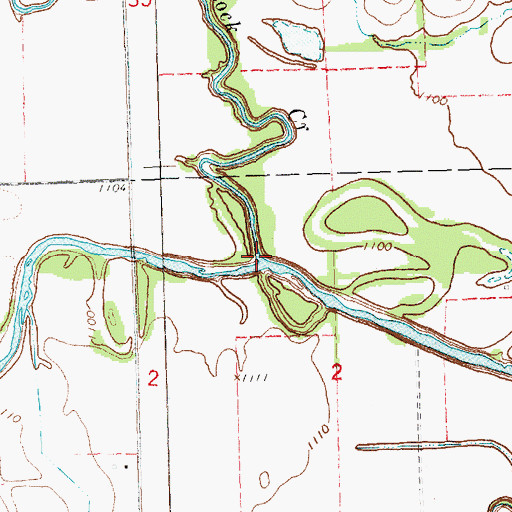 Topographic Map of Rock Creek, NE