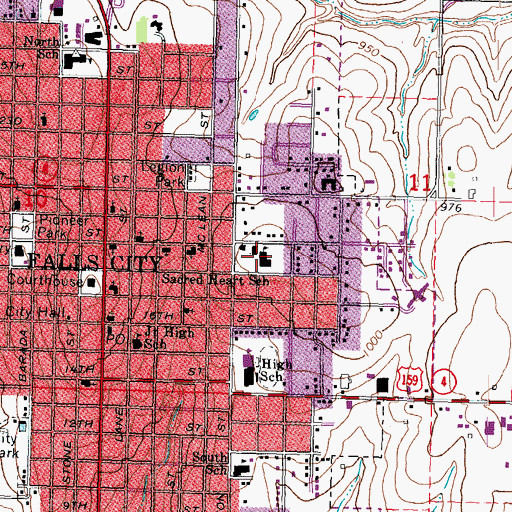 Topographic Map of Sacred Heart School, NE
