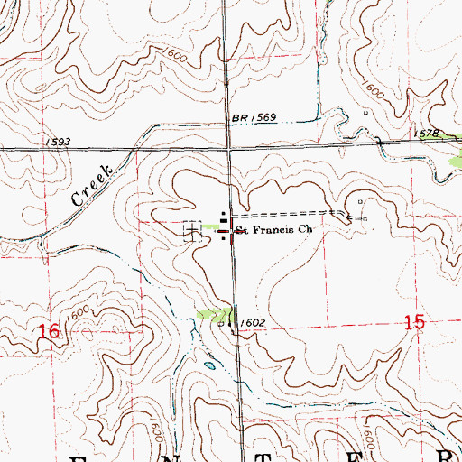 Topographic Map of Saint Francis Church, NE