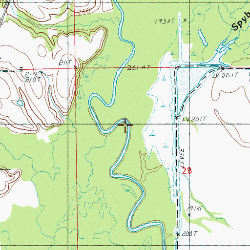 Topographic Map of Spybuck Creek, AR
