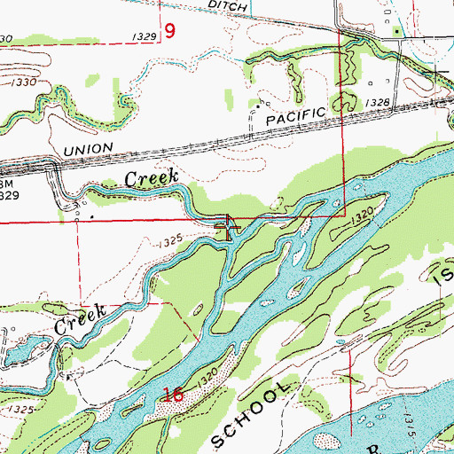 Topographic Map of Shell Creek, NE