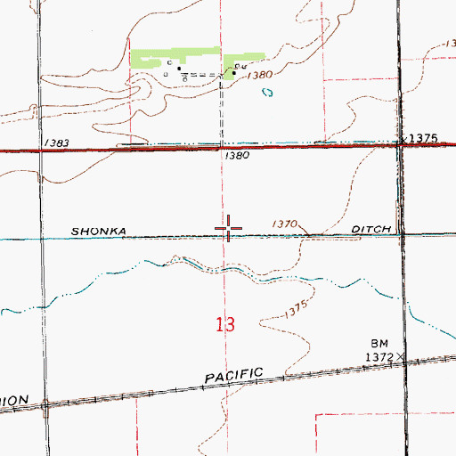 Topographic Map of Shonka Ditch, NE