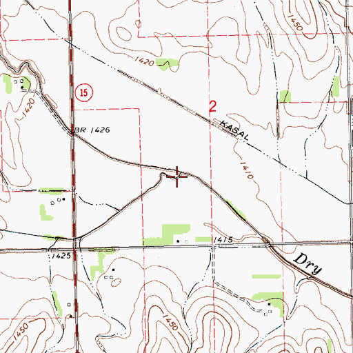 Topographic Map of South Fork Dry Creek, NE