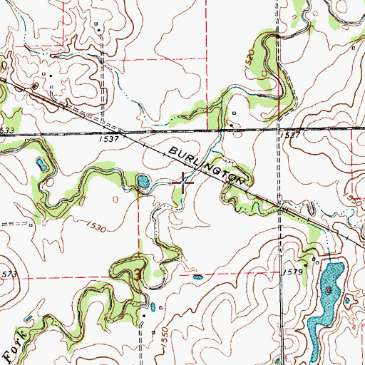 Topographic Map of South Fork Turkey Creek, NE