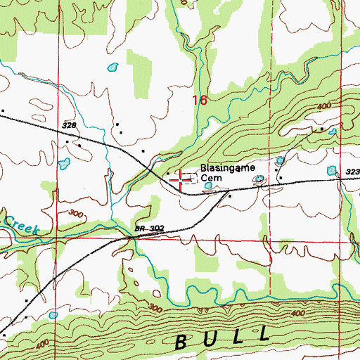 Topographic Map of Blasingame Cemetery, AR