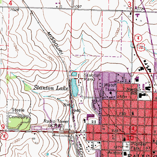 Topographic Map of Stanton Lake Park, NE