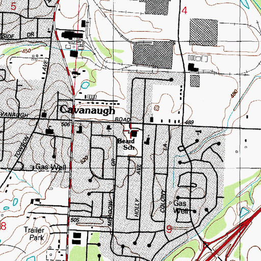 Topographic Map of Beard Elementary School, AR