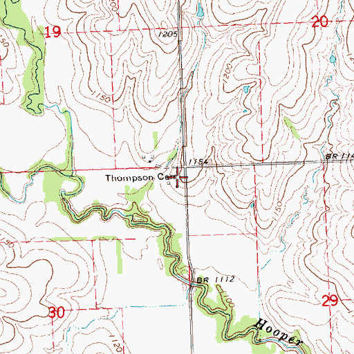 Topographic Map of Thompson Cemetery, NE