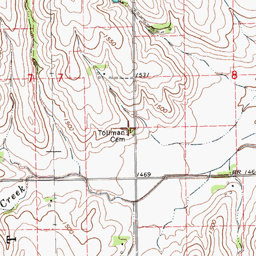 Topographic Map of Tollman Cemetery, NE