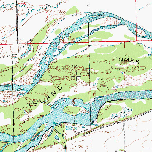 Topographic Map of Tomek Island, NE