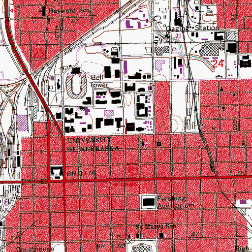 Topographic Map of University of Nebraska - Lincoln, NE