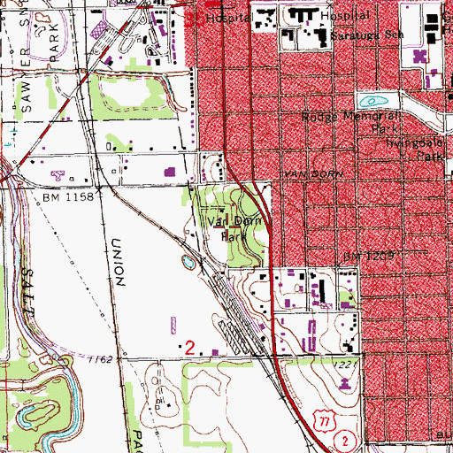 Topographic Map of Van Dorn Park, NE