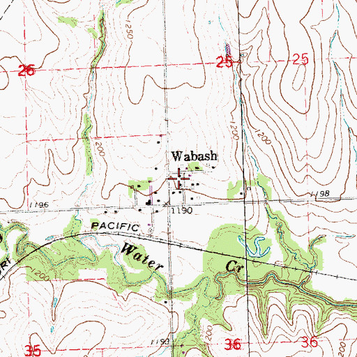 Topographic Map of Wabash, NE