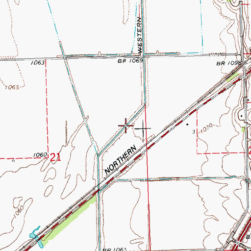 Topographic Map of Western Sarpy Ditch, NE
