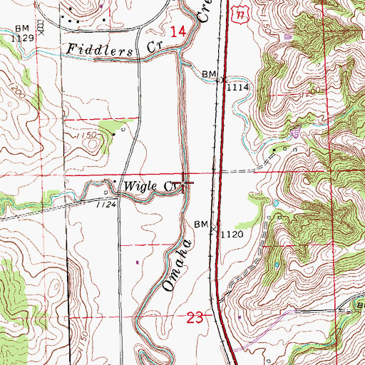 Topographic Map of Wigle Creek, NE