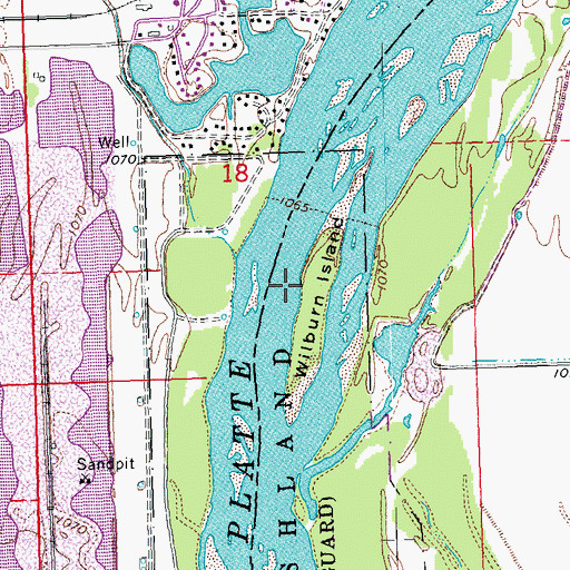 Topographic Map of Wilburn Island, NE