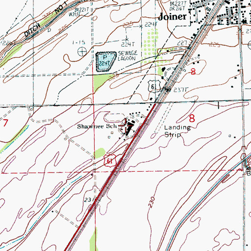 Topographic Map of Shawnee Elementary School, AR
