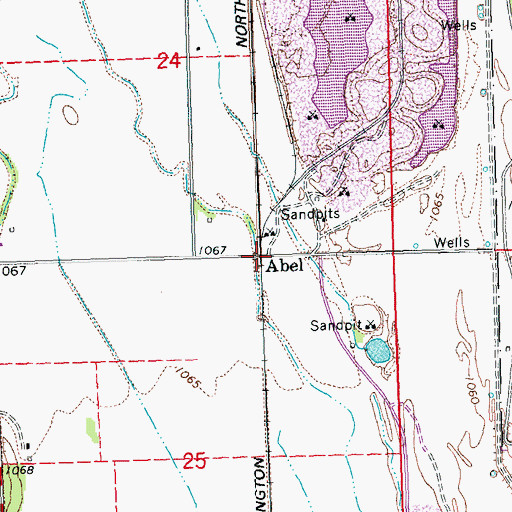 Topographic Map of Abel, NE